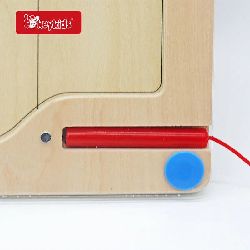 Montessori fine motor skills toys wooden magnetic shape and color maze for kids W11H128